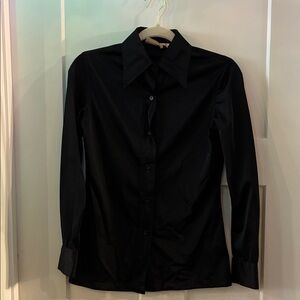 Black Button-Up pointed collar shirt